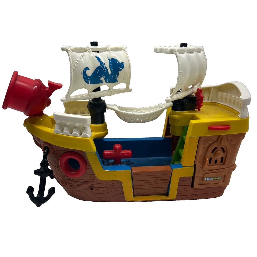 Fisher Price‎ Little People Pirate Ship 2005 Sounds & Music Ship Only - Working!